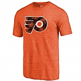 Men's Philadelphia Flyers Fanatics Branded Distressed Primary Logo Tri Blend T-Shirt Orange FengYun,baseball caps,new era cap wholesale,wholesale hats